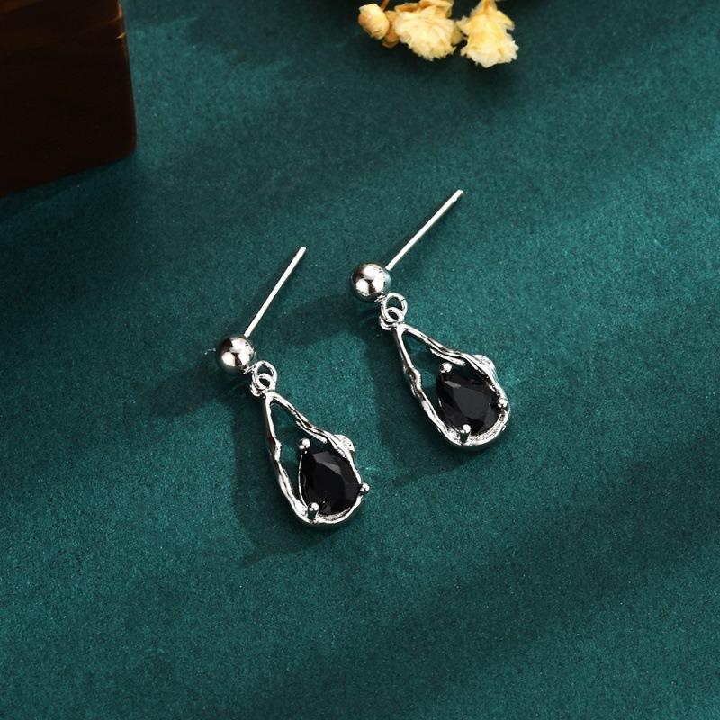 BLACKA AWN Earrings Trendy Black Stud Earrings for Women Female Bijoux