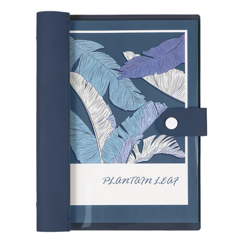 

Artificial Leather Notebook Transparent Cover Notepad Soft Loose-leaf Book Student темно-синий