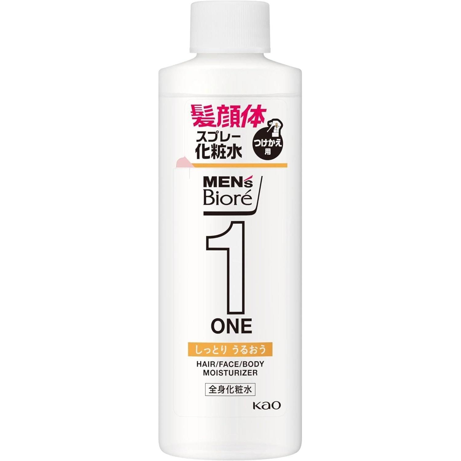 Kao Men Biore ONE All-Body Moisturizing Spray Refill 200ml Original Wet Towel Set 10