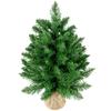 55cm Mini Christmas Tree with 50 Thick Branches and Realistic PVC Needles, Cement and Jute Base