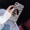 Luxury Full Diamond Suitable for Apple 17ProMax Mobile Phone Case Makeup Mirror 16 Flash Diamond Tassel 15 Premium 14 Protective Case