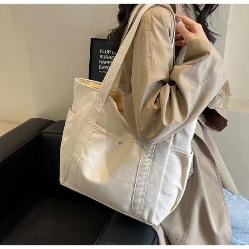 Large Capacity Canvas Tote Bag Simple Commuter Omnibus Design High Appearance Level Art College Students Class Shoulder Cloth Ba