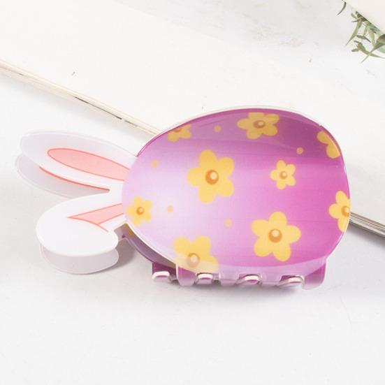 Yousheng Hair Claw Easter Bunny Design Back Head Hair Clip Anti-slip Teeth Strong Grip Shark Hair Clip Lightweight Versatile Hair Accessory