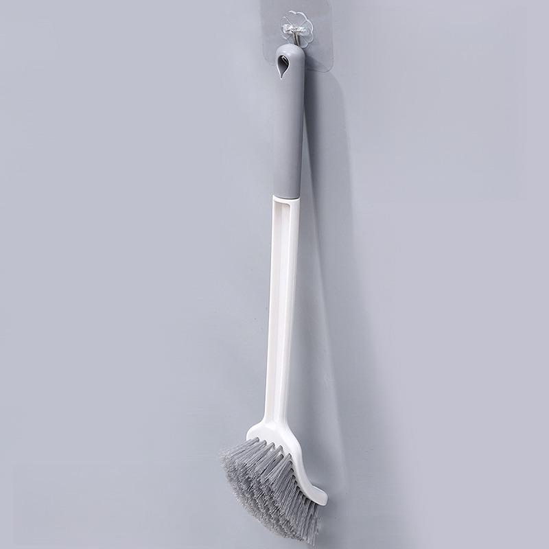 Wall-Mounted Soft Bristle Long-Handle Toilet Brush for Efficient Bathroom Cleaning