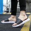 Fashion WOTTE Slippers Men Summber Room Shoes Men Bathroom Black Men Flip Flops Fashion Pool Mens Slides Soft Sole  Beach Slides Men