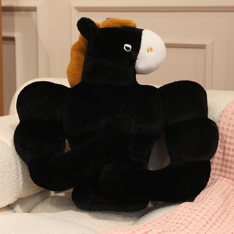 

Plush Muscle Horse Pillow Cushion For Sleep And Relaxation Soft Toy Gift For All Ages 40cm