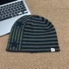 American street star jacquard striped knitted hat autumn and winter warm ear protection contrasting color small standard wool hat windproof cold hat
