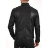 SkinOutfit Men's Genuine Lambskin Black Leather Jacket Stylish Motorcycle Bomber Biker Outerwear MJ 70