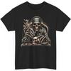 Camiseta de Artista de Tatuagem Esqueleto Camiseta Gráfica de Tinta Estilo de Vida Macabro Tatuado Top de Caveira