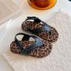 Korean-style Children's flip-flops2026New Summer Collection: Casual, Flat-soled, Leopard-print Beach Sandals for Girls