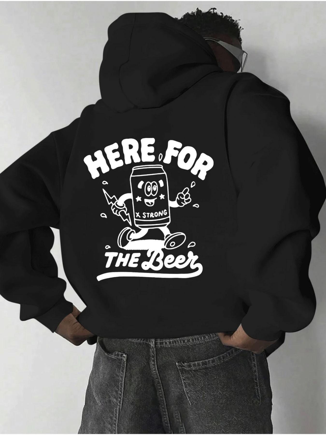 

Fashionable Men s New Autumn Personalized Beer Theme Printed Soft and Comfortable Hoodie Outdoor Urban High Street Clothing 3XL