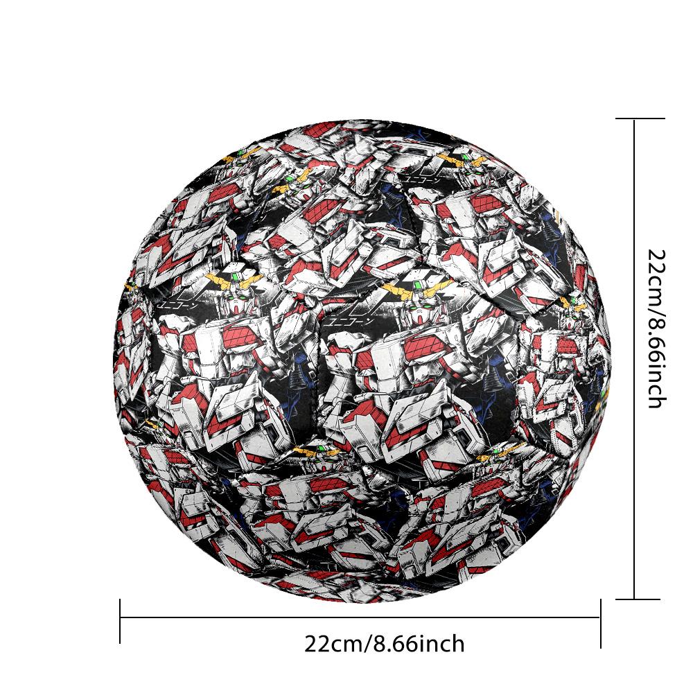 GUNDAM MOBILE SUIT Indoor Soccer Ball Size 5 Colorful All Ages Machine Stitched PVC Competition Ready Durable High-Bounce