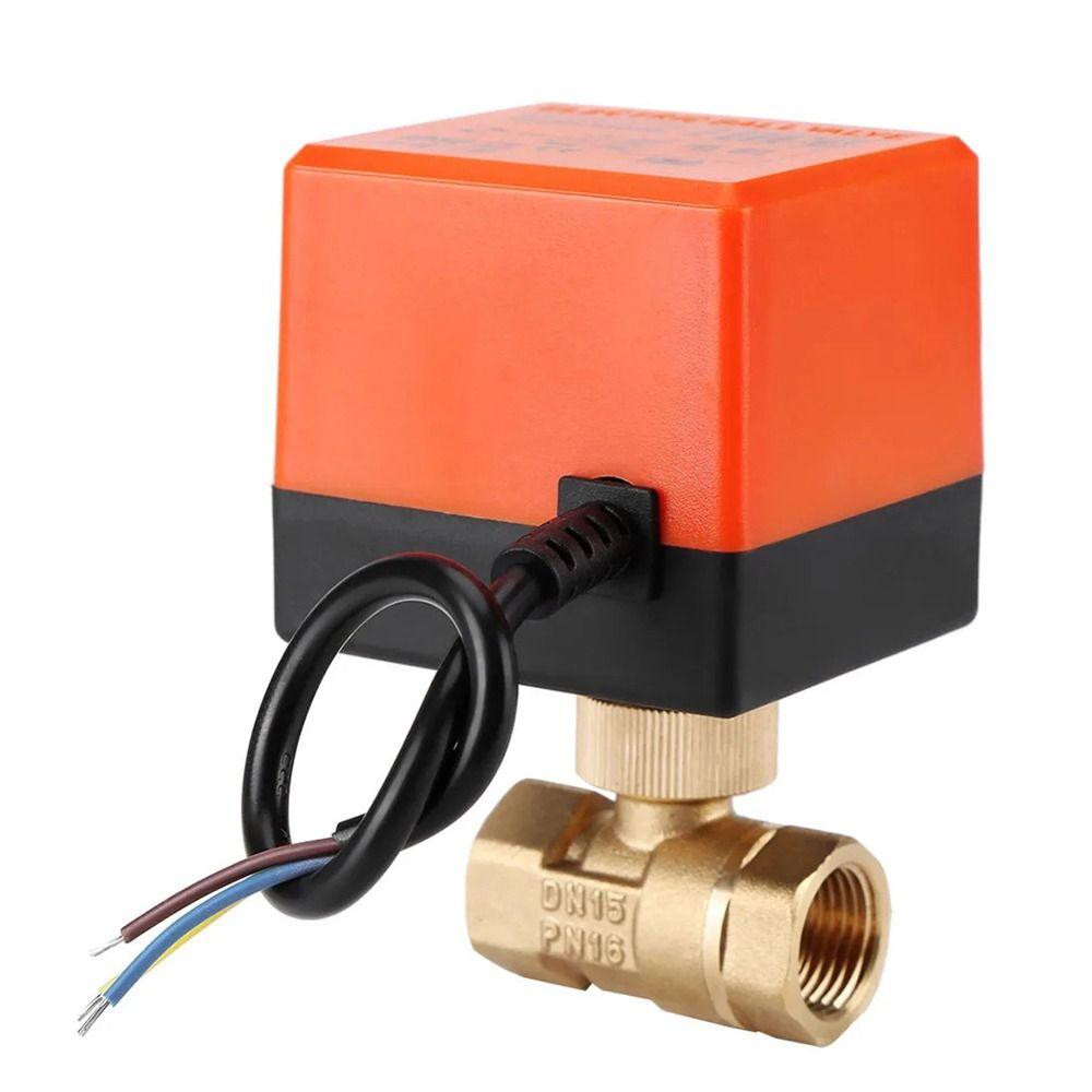 1Pcs 2-Way Solenoid Valve Three-Wire Two-control Brass Valve Actuator Durable Electric Ball Valve
