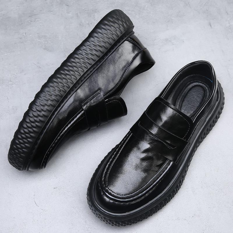 Men's leather shoes autumn new lazy one-pedal British versatile business casual leather trendy shoes