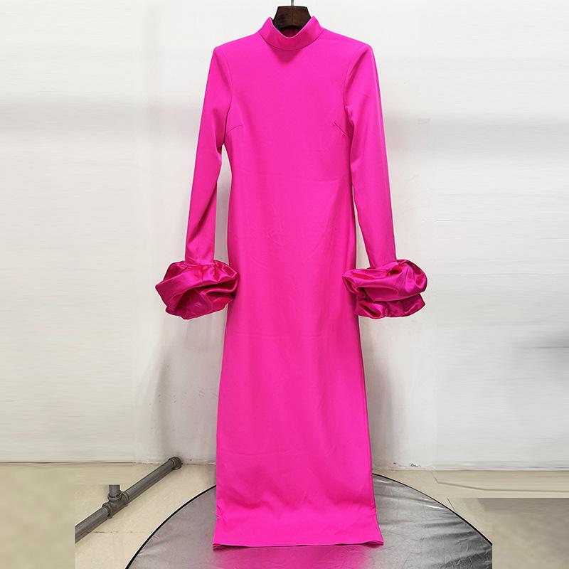

Elegant 2026 Floral Cuff Slim Fit Evening Gown 3XL троянди рожеві кольору