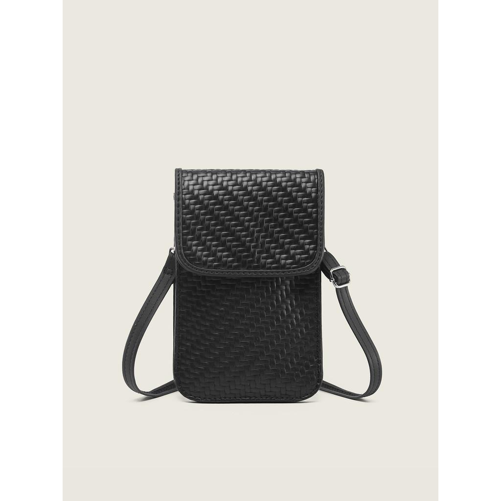 IELGY Ladies Messenger Bag Woven Pattern Mobile Phone Bag