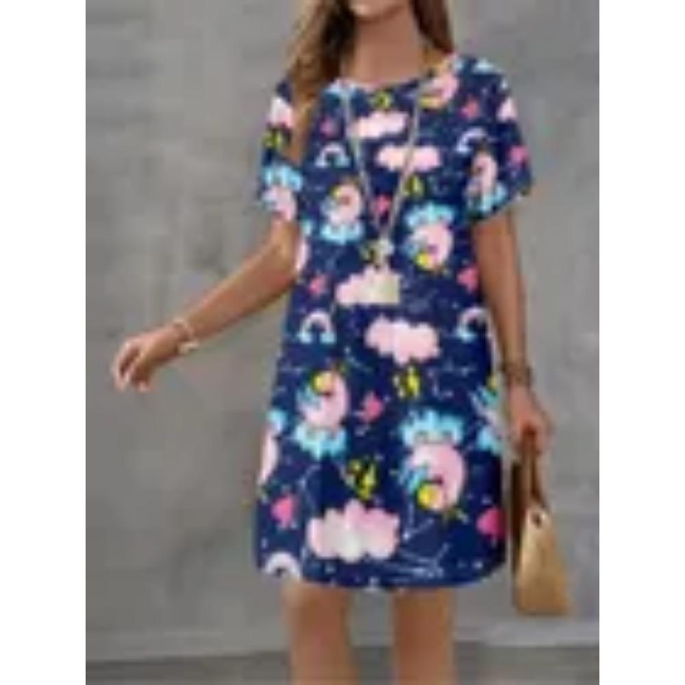 Женское модное повседневное платье с круглым вырезом Одежда S