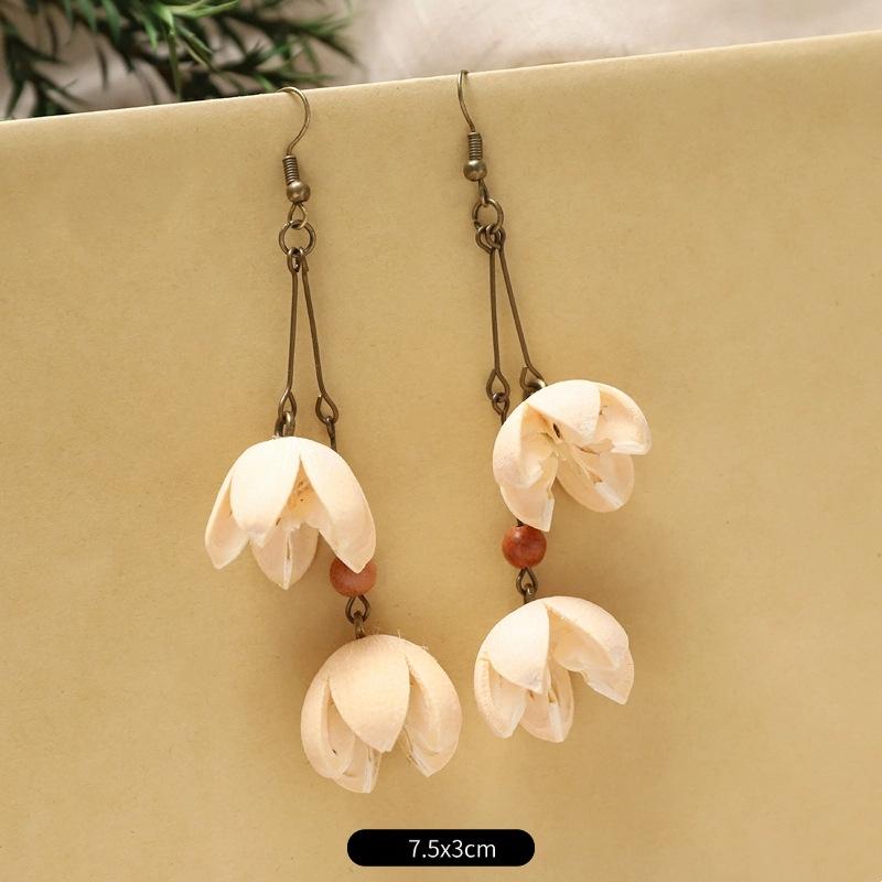 Original Pflanze Frucht Wald Ohrringe Natürliche Eichenfrucht Handgefertigt Retro Langer Stil Ethnisch Literarisch Traditionelle Ohrringe