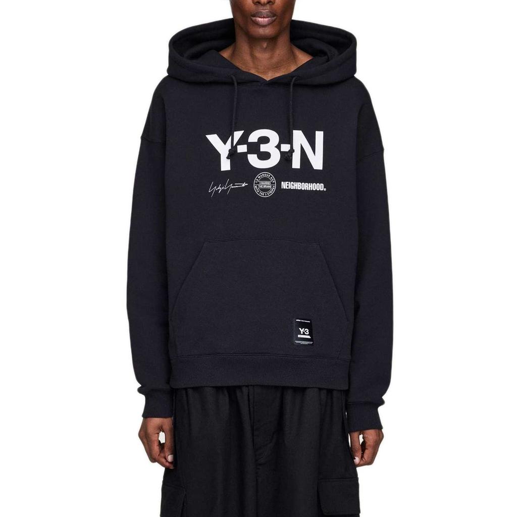 Y-3 X Neighborhood X Dainese Logo Printed Drawstring Hoodie JW7004