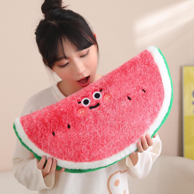 Cartoon Simulation Long Watermelon Pillow Plush Toy Girl Sofa Sleeping Pillow Cushion Living Room Decoration Ornament