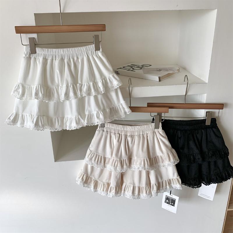 French Solid Lace Sweet Puffy Skirt New Women's Autumn Winter New Ballet Style Cake Skirt Fashion High Waist Short A-line Skirts