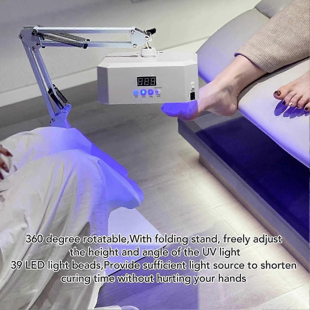 Lámpara LED UV para Uñas 48W 365nm 395nm 39LEDs Secador de Uñas Giratorio Herramienta para Pedicura con Temporizador para Secado de Esmalte en Gel para Uñas de los Pies Enchufe UE