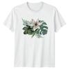 Tropical Floral Botanical Watercolor Design Womens T-Shirt Tropical Plant Art