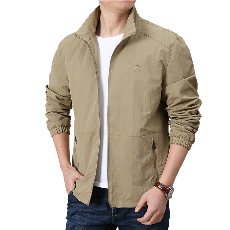 5722 Spring Men's Breathable Casual Jacket - Lightweight, Loose, Stylish Outerwear for Middle-Aged Men