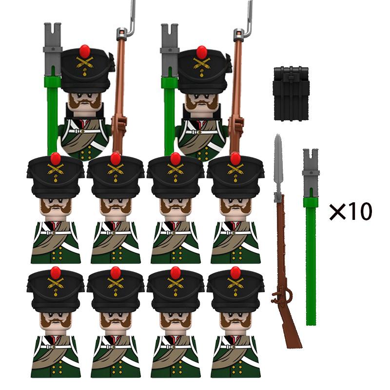 Napoleon Wars Military Figures Army Soliders Weaponry Suit Small Particles Building Blocks Childrens DIY Toys Boys Gifts