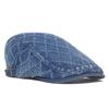 Rhomboid Denim Basker Damer Tvättad Tjock Framåt Cap Cap Paintwork Cap Newsboy Caps för män