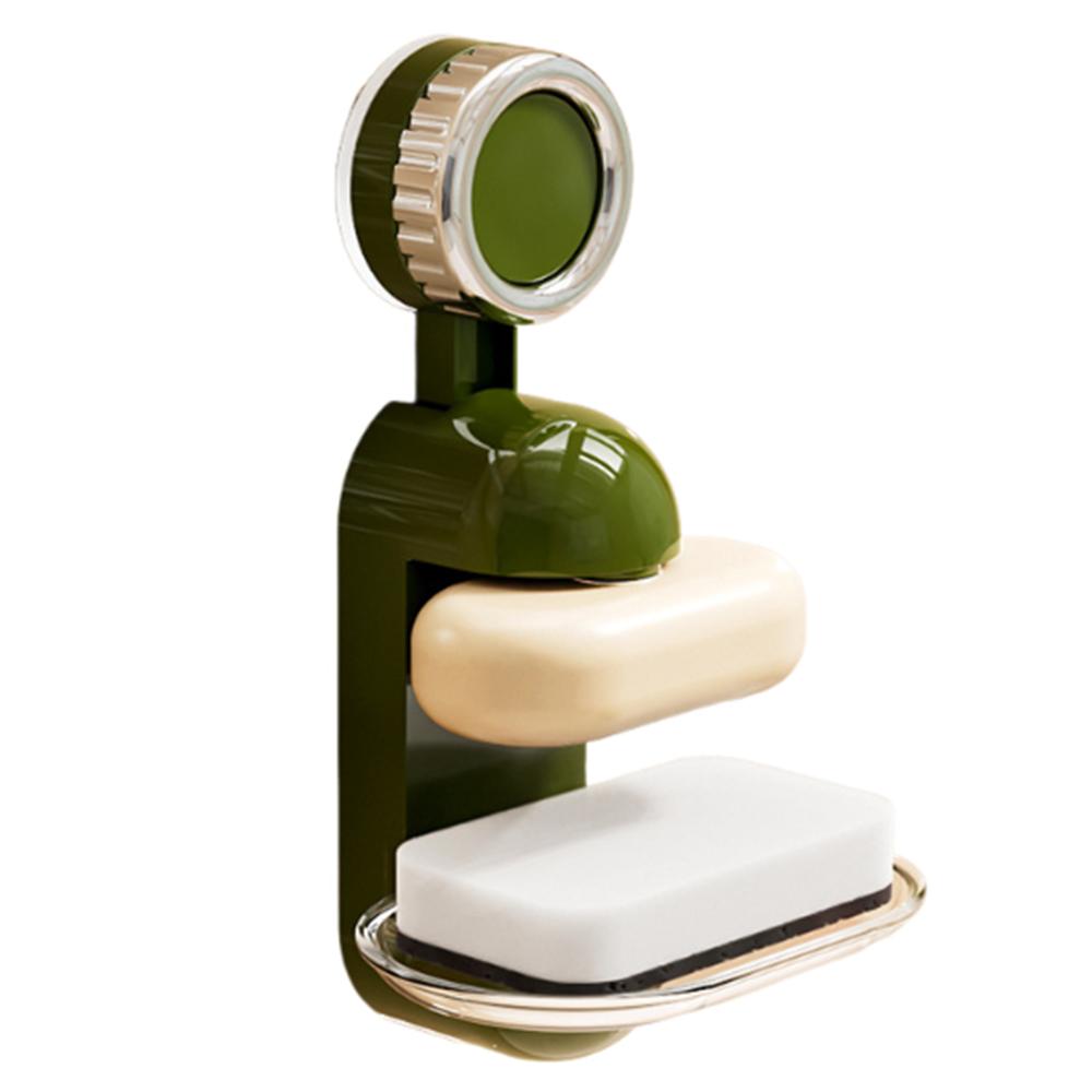 

Magnetic Suction Cup Soap Holder Detachable Bathroom Soap Rack Wall Mounted Soap Box Kitchen зелёный