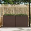 Raised Garden Beds and 4 Pots 2 Pcs Woven Resin Brown