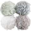 (As Show, One Size) Bath Sponge Shower Loofahs (60g/pcs) Mesh Pouf Bath Scrunchies Body Wash Puff Pack of 4