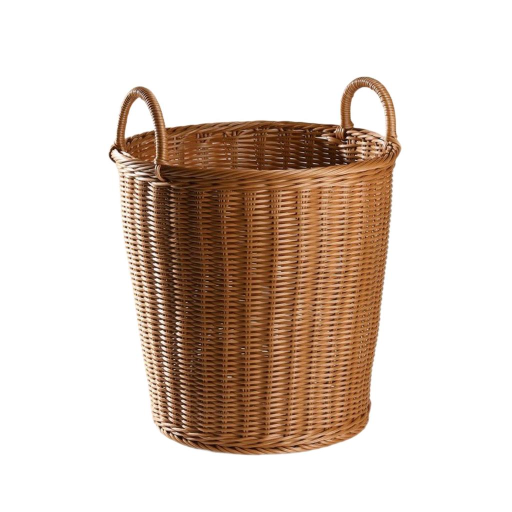Laundry Hamper Rattan-Look Basket Ventilated for Bedroom