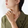 Korean Dongdaemun Retro Zircon Necklace & Non-fading Versatile Earrings Set
