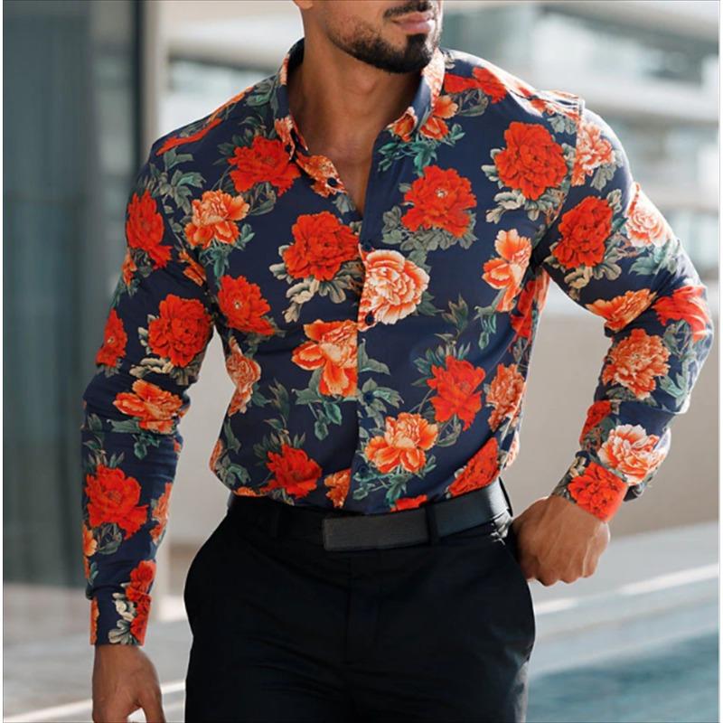 Gradient Men's Clothing Soft and Comfortable Men's Shirt Summer Hawaiian Shirt High Quality Men's Clothing Fashion Button Design