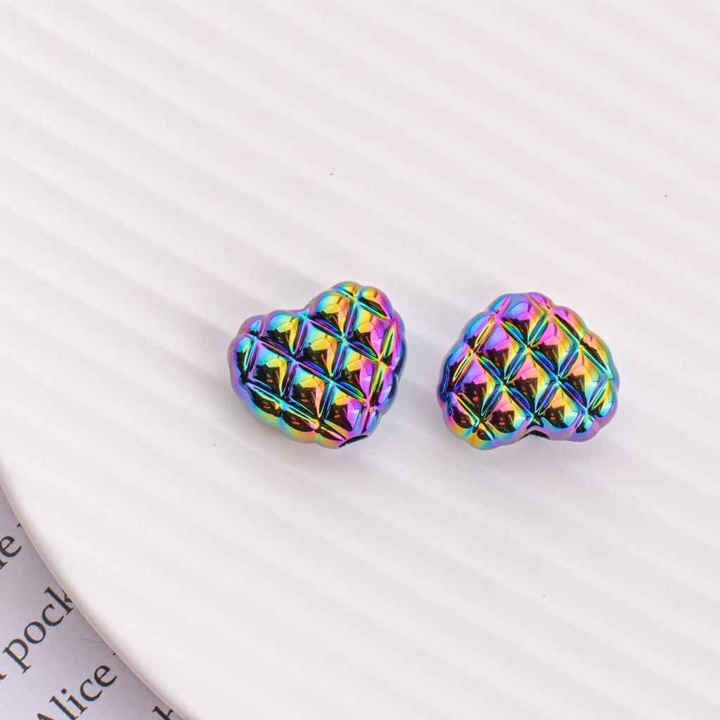 TX07 5Pcs Candy Waffle Pentagram Rhombus Love Pineapple Acrylic Charm Bead Handmade Straight Hole DIY Accessories Trend Bracelet