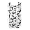 Women's Pleated Square Collar Sleeveless Vest Print T-shirt