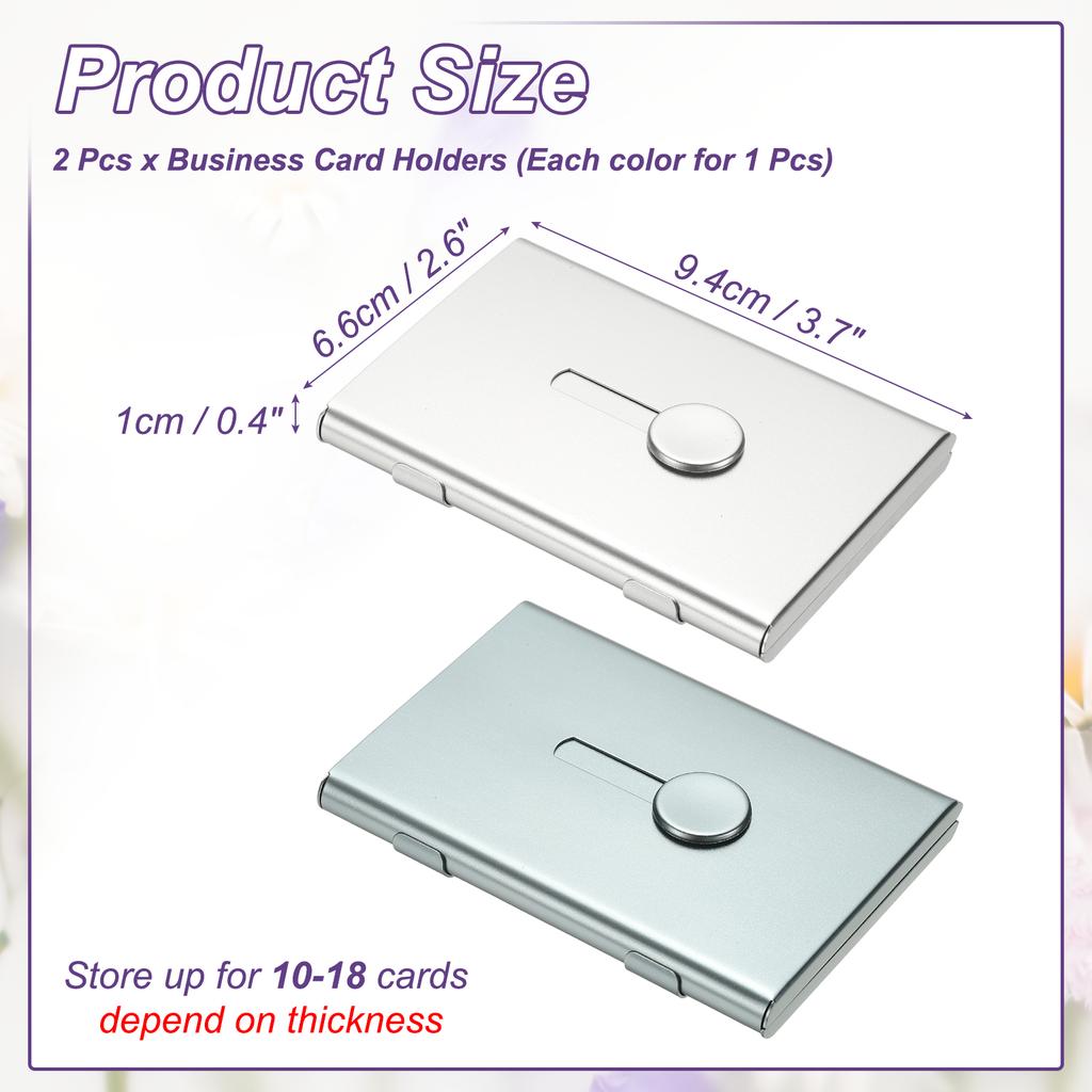 2Pcs Thumb Drive Business Card Case Aluminum Alloy Bank Credit ID Card Wallet Name Card Holder Metal Box Cover Cards Holder