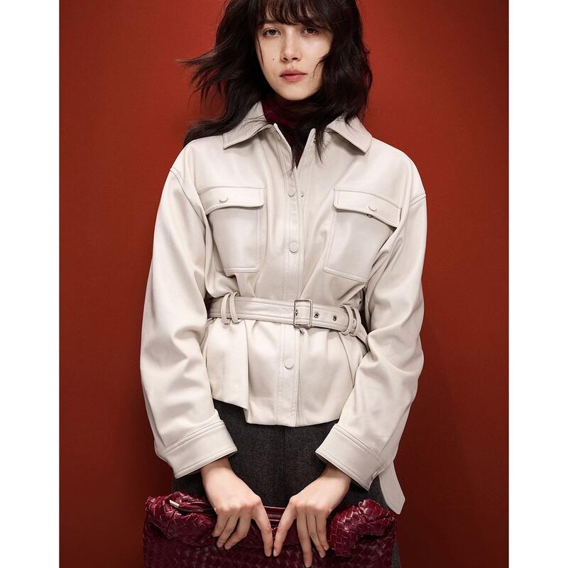 

Women s Glossy PU Motorcycle Jacket L