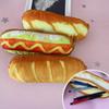 Stationery Box Cartoon Imitation Bread Closure Makeup Brush Design Pencil Case Zipper Holder School Supplies Organizer