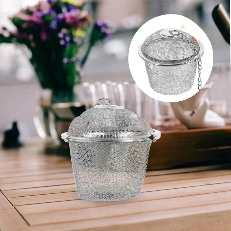 Tea Spice Strainer Seasoning Ball Mesh Herbal Ball Stainless Steel Teakettle Locking Tea Filter Reusable Diameter Tea Diffuser