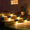 Lote de 8 luces solares de exterior para escalera - Impermeable - Iluminación LED para escalera exterior, peldaños, patio-NEGRO-blanco