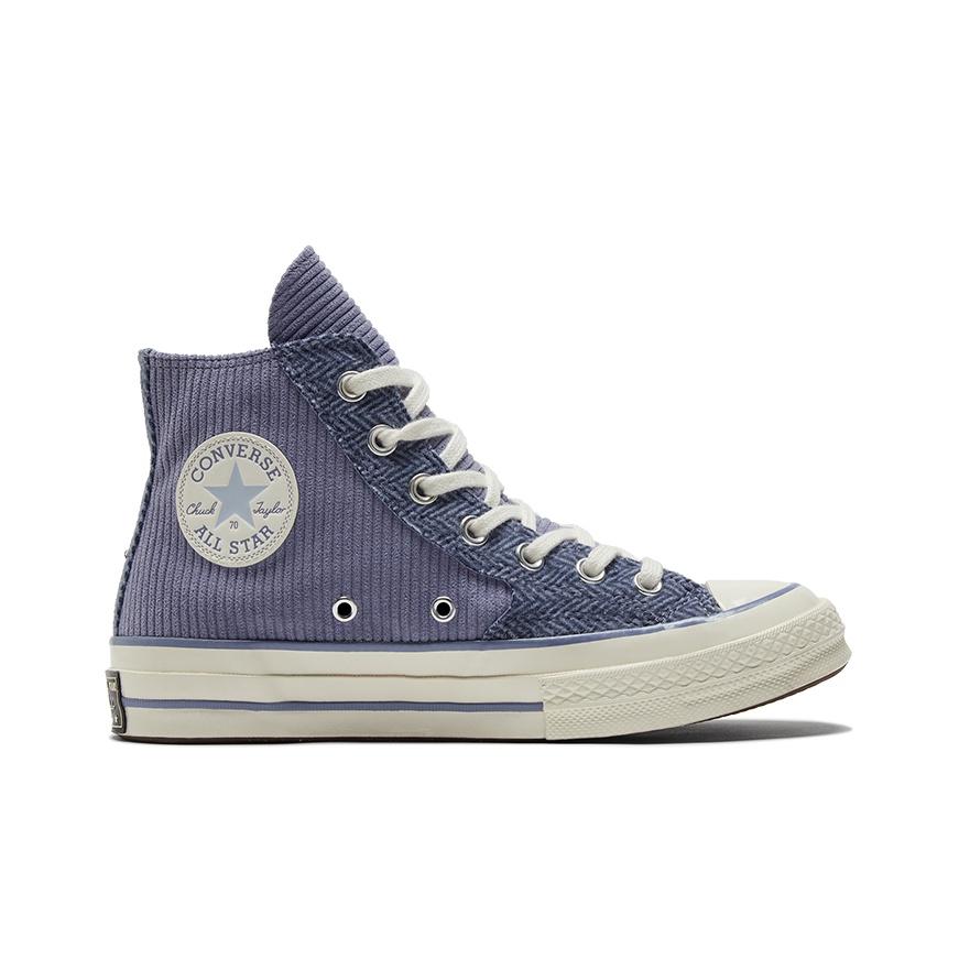 Converse 1970s Chuck Taylor All Star Hi Trendy Versatile Corduroy Patchwork High-Top Canvas Shoes Unisex Sneaker Violet 172495C