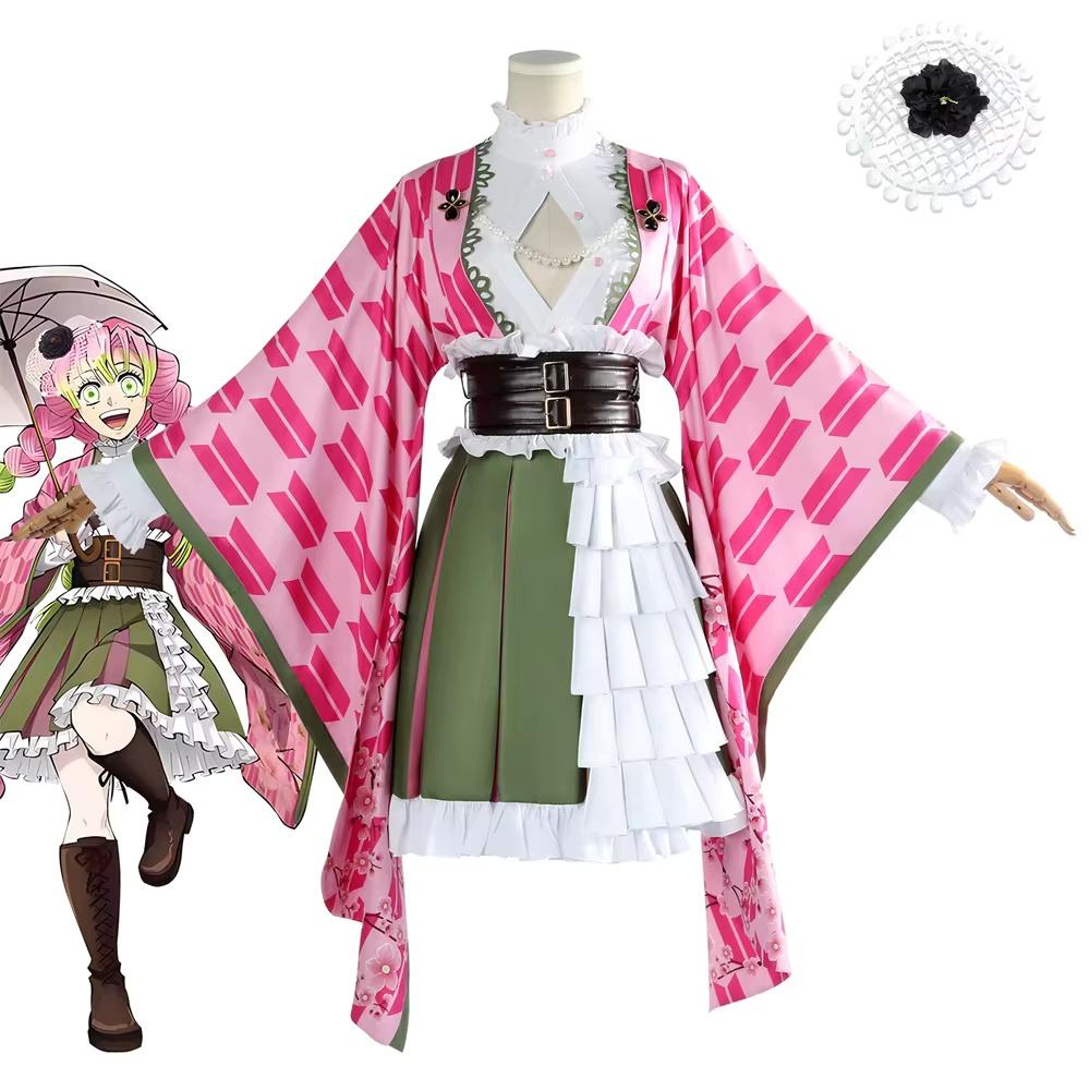 Mitsuri Cosplay Kanroji Mitsuri Cosplay Costume Perruque XXL