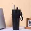 Large capacity simple 111 stainless steel thermos cup men's and women's fashion with rope straw cup portable car cup