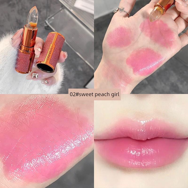 Fortune Flower Color-Changing Moisturizing Jelly Lipstick for Girls, Temperature-Sensitive Color-Changing Lipstick for Students