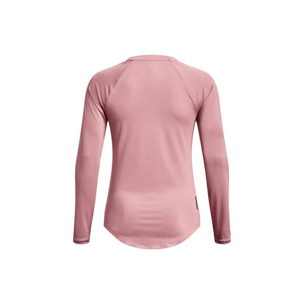 Under Armour Rush Casual Retro Football Sports Round Neck Running Training Raglan Sleeve T-Shirt Women T-Shirt Pink 1368179-697
