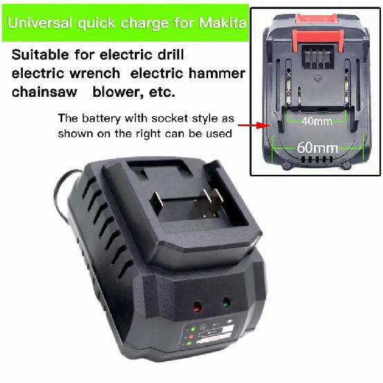 Universal Battery Charger for Makita Model 18V 21V Li-ion BL1415 BL1420 BL1815 BL1830 BL1860 Drill Electric Tool Battery Charger