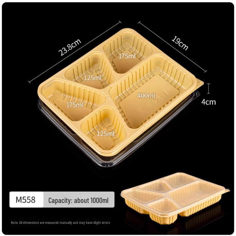 Premium 5-Compartment Disposable Meal Prep Containers